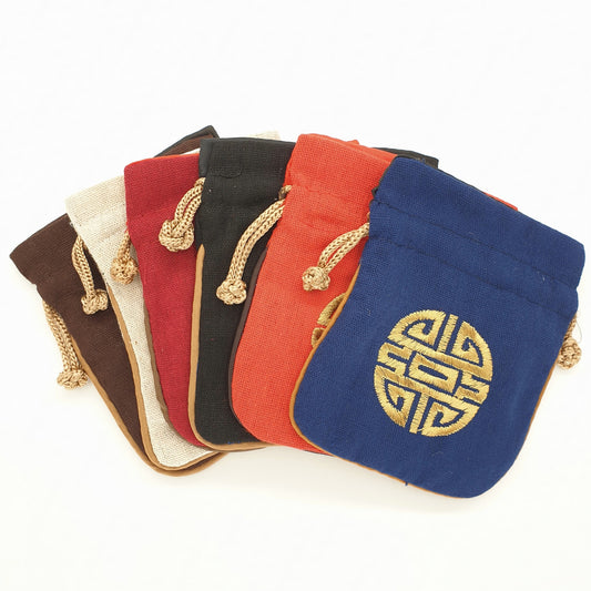 Groothandel - Linnen etui met 'fu' geluksteken