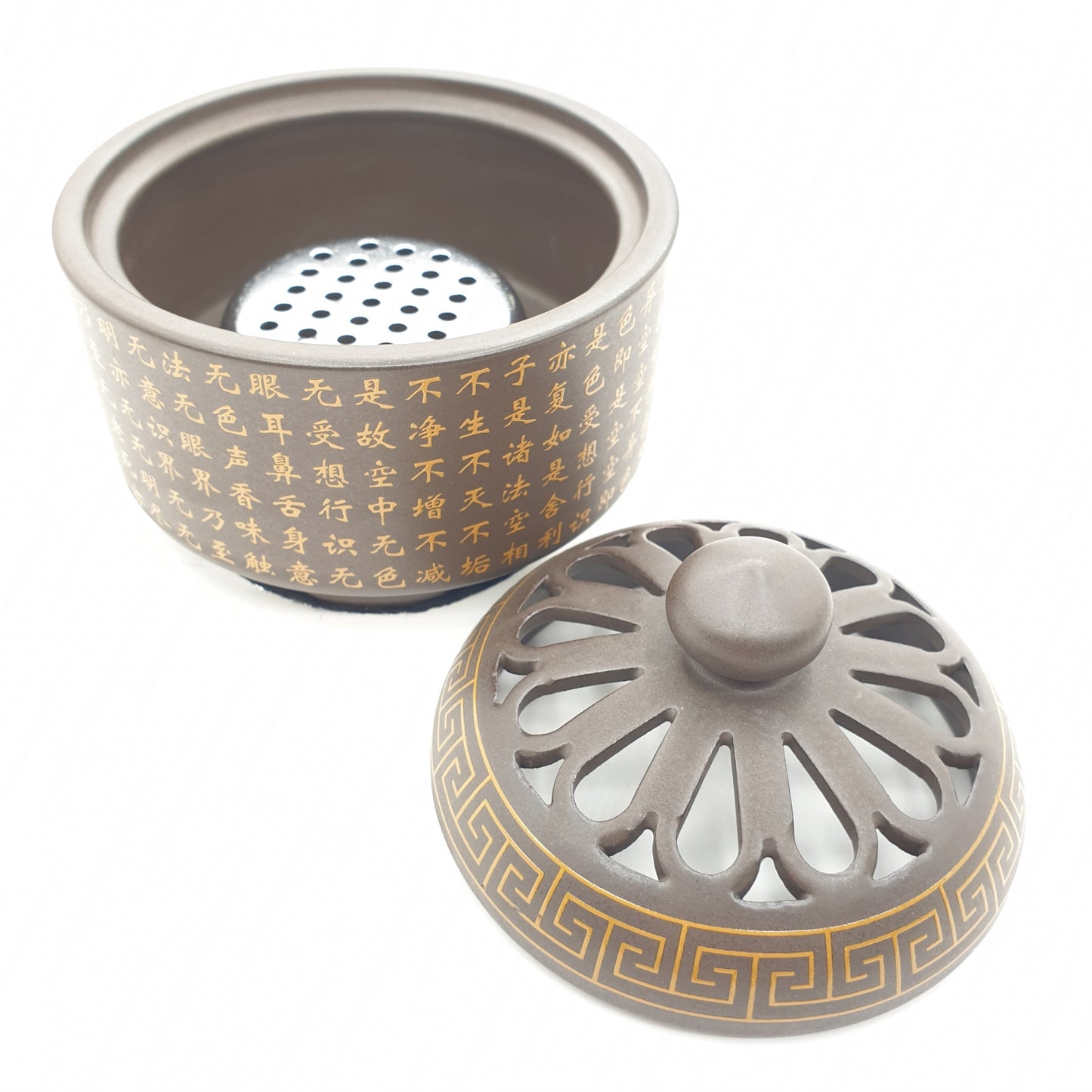 Groothandel - Luxe Harsbrander - Bruin met Gouden Chinese Heilige Tekst