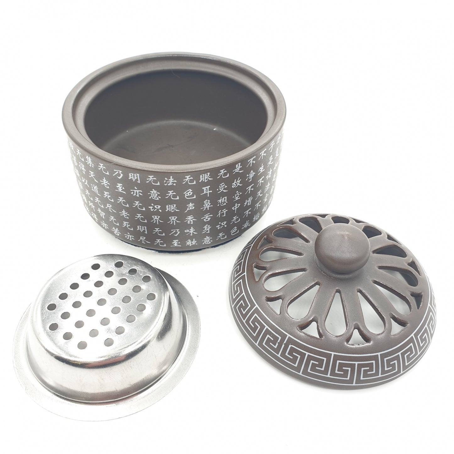 Groothandel - Luxe Harsbrander - Bruin met Zilveren Chinese Heilige Tekst