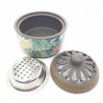 Groothandel - Luxe Harsbrander - Goud / Groen met lotus