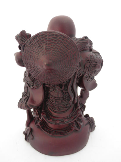 Groothandel - Wealth Boedha Rood staand met pot en geluksmunten