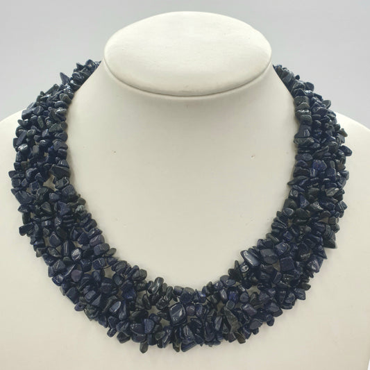 Groothandel geclusterde blauwe goudsteen chipstone ketting