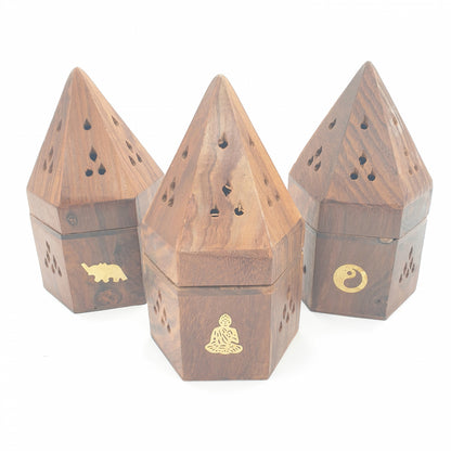 Groothandel - Houten piramide kegelbrander gemengd (6 stuks)