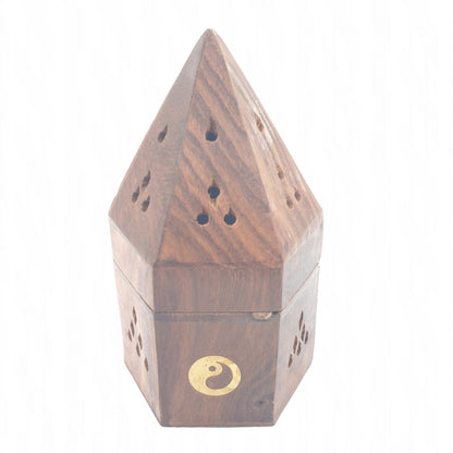 Groothandel - Houten piramide kegelbrander Yin Yang (6 stuks)