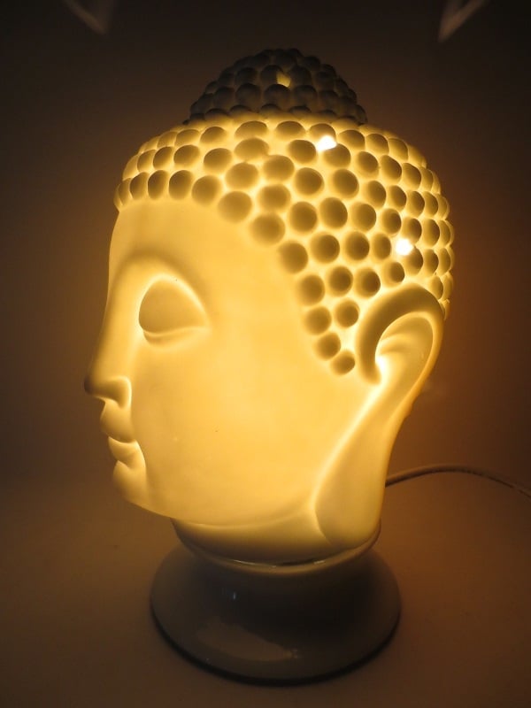Witte Boeddha Hoofd Geurbrander Lamp (Groot)