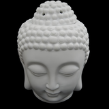Witte Boeddha Hoofd Oliebrander 13 cm