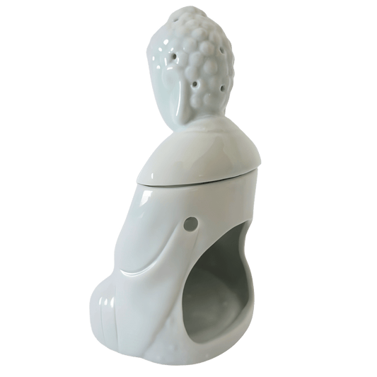 Witte meditatie Boeddha oliebrander luxe
