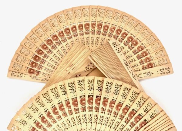 Houten bloemenhandwaaier (10 stuks)