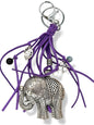 Zilver Olifant met Paars Sleutelhanger