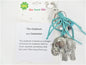 Zilver Olifant met Turquoise Sleutelhanger