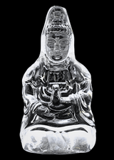Zittend Kwan Yin beeld van kristalglas – 13,4 cm