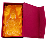 Zittend Kwan Yin beeld van kristalglas – 13,4 cm