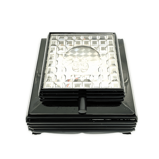 Zwart gekleurd lichtvoet voor kristallen – 8 cm
