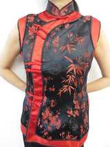 zwart met rode bloemen - 36