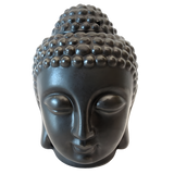 Black Ceramic Buddha Head Oil Burner (13 cm)