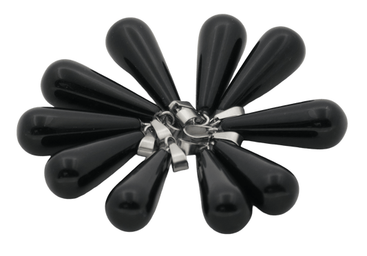 Zwarte Onyx Druppelhanger (10 stuks)